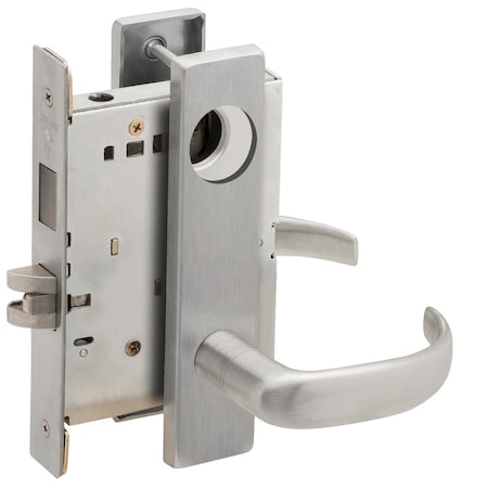 Schlage Corridor Mortise Lock with Deadbolt, 17L Design, Less Cylinder, Satin Chrome L9456L 17L 626